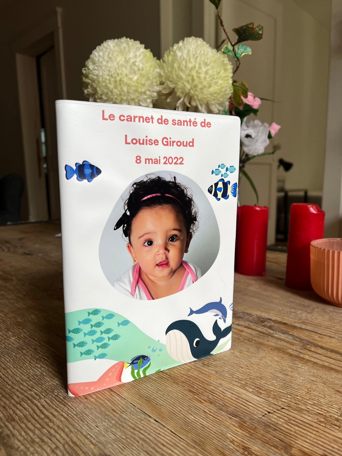Protège carnet de santé personnalisable photo - Marin